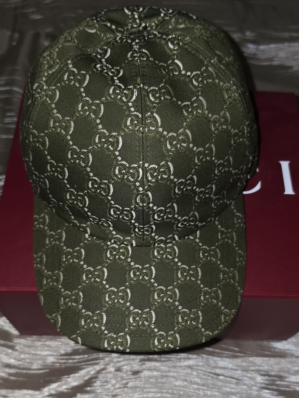 Gucci Green GG Monogram Baseball Cap